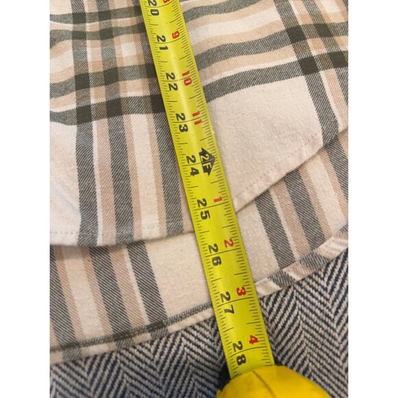 Weatherproof Vintage Womens Plaid Comfort Stretch Button-Up Shirt Beige/Green Si - Picture 8 of 10